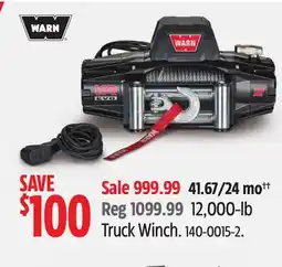Canadian Tire Warn 12,000-lb Truck Winch offer