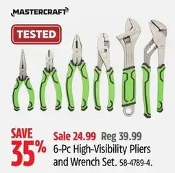 Canadian Tire Mastercraft 6-Pc High-Visibility Pliers and Wrench Set offer