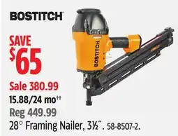 Canadian Tire BOSTITCH 28° Framing Nailer offer