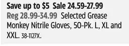 Canadian Tire Selected Grease Monkey Nitrile Gloves, 50-Pk. L, XL and XXL offer