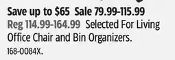 Canadian Tire Selected For Living Office Chair and Bin Organizers offer