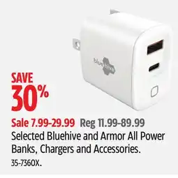 Canadian Tire Selected Bluehive and Armor All Power Banks, Chargers and Accessories offer