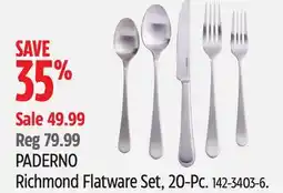 Canadian Tire PADERNO Richmond Flatware Set, 20-Pc offer