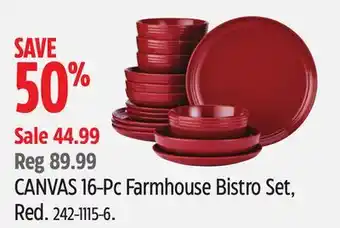 Canadian Tire CANVAS 16-Pc Farmhouse Bistro Set, Red offer