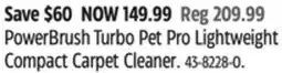 Canadian Tire PowerBrush Turbo Pet Pro Lightweight Compact Carpet Cleaner offer