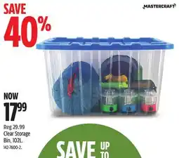 Canadian Tire Mastercraft Clear Storage Bin offer