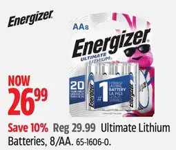 Canadian Tire Energizer Ultimate Lithium Batteries, 8/AA offer