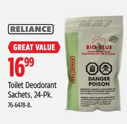 Canadian Tire Reliance Toilet Deodorant Sachets, 24-Pk offer