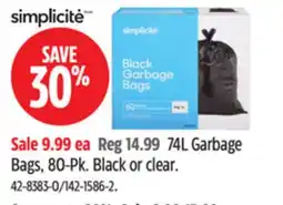 Canadian Tire 74L Garbage Bags, 80-Pk. Black or clear offer