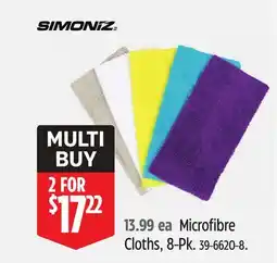 Canadian Tire Simoniz Microfibre Cloths, 8-Pk offer