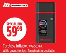 Canadian Tire MOTOMASTER Cordless Inflator offer
