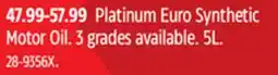 Canadian Tire Platinum Euro Synthetic Motor Oil offer