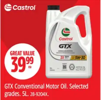 Canadian Tire Castrol GTX Conventional Motor Oil offer