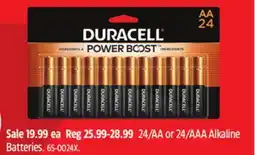 Canadian Tire DURACELL 24/AA or 24/AAA Alkaline Batteries offer