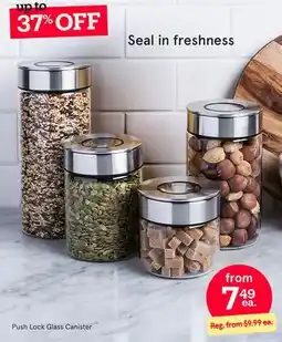 Kitchen Stuff Plus Push Lock Glass Canister offer