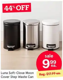Kitchen Stuff Plus Luna Soft-Close Moon Cover Step Waste Can offer