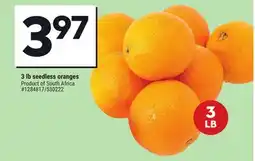 Giant Tiger 3 lb seedless oranges offer