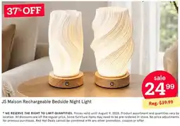 Kitchen Stuff Plus JS Maison Rechargeable Bedside Night Light offer
