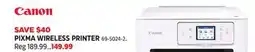Canadian Tire Canon PIXMA WIRELESS PRINTER offer