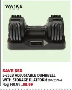Canadian Tire 5-25LB ADJUSTABLE DUMBBELL WITH STORAGE PLATFORM offer