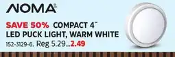 Canadian Tire COMPACT 4 LED PUCK LIGHT, WARM WHITE offer