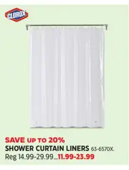 Canadian Tire SHOWER CURTAIN LINERS offer