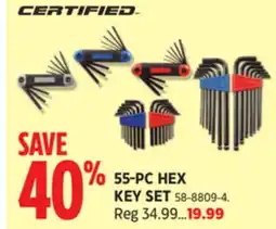Canadian Tire CERTIFIED 55-PC HEX KEY SET offer