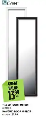Canadian Tire FOR LIVING 14 X 50 DOOR MIRROR, HANGING DOOR MIRROR offer