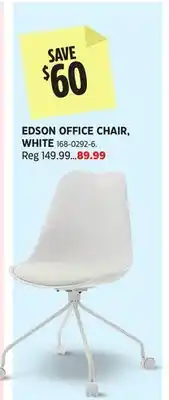 Canadian Tire EDSON OFFICE CHAIR, WHITE offer
