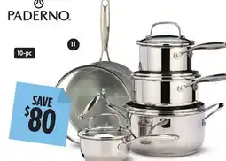 Canadian Tire PADERNO CLASSIC 10-PC STAINLESS STEEL COOKSET offer