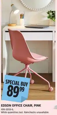 Canadian Tire CANVAS EDSON OFFICE CHAIR, PINK offer