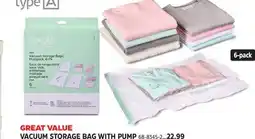 Canadian Tire type A VACUUM STORAGE BAG WITH PUMP offer