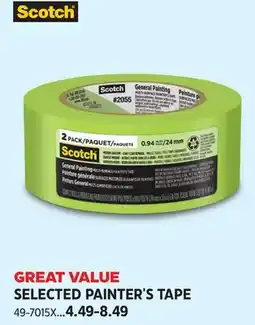 Canadian Tire Scotch SELECTED PAINTER'S TAPE offer