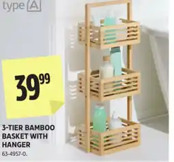 Canadian Tire TYPE A 3-TIER BAMBOO BASKET WITH HANGER offer