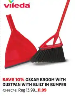 Canadian Tire VILEDA OSKAR BROOM WITH DUSTPAN WITH BUILT IN BUMPER offer