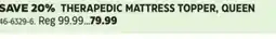 Canadian Tire THERAPEDIC MATTRESS TOPPER, QUEEN offer