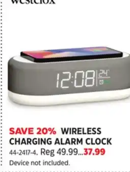 Canadian Tire WESTCLOX WIRELESS CHARGING ALARM CLOCK offer
