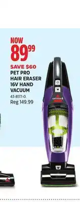 Canadian Tire BISSELL PET PRO HAIR ERASER 16V HAND VACUUM offer