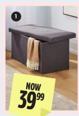 Canadian Tire FOLDING DOUBLE STORAGE OTTOMAN GREY offer