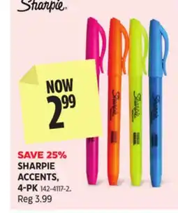 Canadian Tire SHARPIE ACCENTS 4-PK offer