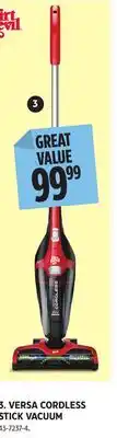 Canadian Tire SHARK VERSA CORDLESS STICK VACUUM offer
