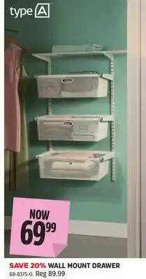 Canadian Tire WALL MOUNT DRAWER offer