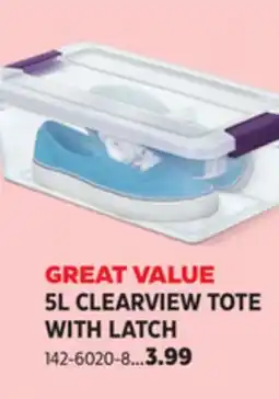 Canadian Tire Sterilite 5L CLEARVIEW TOTE WITH LATCH offer