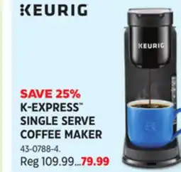 Canadian Tire Mastercraft K-EXPRESS SINGLE SERVE COFFEE MAKER offer