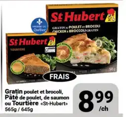 Pasquier Gratin poulet et brocoli, Pâté de poulet, de saumon ou Tourtière St-Hubert offer