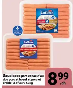 Pasquier Saucisses porc et boeuf ou duo porc et boeuf et porc et érable Lafleur offer
