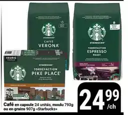 Pasquier Café en capsule 24 unités, moulin 793g ou en grains 907g Starbucks offer