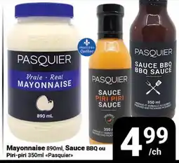 Pasquier Mayonnaise 890ml, Sauce BBQ ou Piri-piri 350ml Pasquier offer