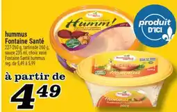 Marché Richelieu HUMMUS FONTAINE SANTÉ | FONTAINE SANTÉ HUMMUS offer