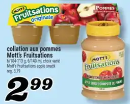 Marché Richelieu COLLATION AUX POMMES MOTT'S FRUITSATIONS | MOTT'S FRUITSATIONS APPLE SNACK offer